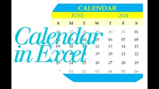 How to Create a Calendar in Excel [upl. by Vincents516]