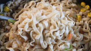 2014 cooking Maruchan Yakisoba Savory Soy Sauce Flavor instant ramen in a bowl [upl. by Ardnuaek]