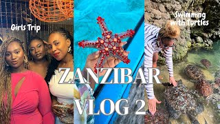 TRAVEL VLOG Girls Trip to Zanzibar  Mnemba Island and Swimming with the Turtles [upl. by Ocko]