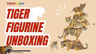 Unboxing TOYMANY 6 Piece Tiger Family Figurines Playset [upl. by Yrehc93]