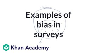 Examples of bias in surveys  Study design  AP Statistics  Khan Academy [upl. by Gorden372]