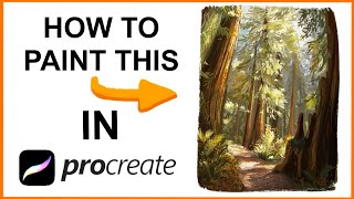 How To Paint With Procreate  Landscape Tutorial  Paint With Me Step By Step [upl. by Ettennahs]