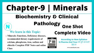 Chapter9  Minerals Functions Deficiency diseases recommended dietary requirements Biochemistry [upl. by Eivad]