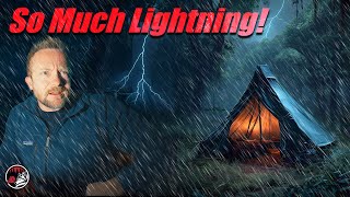 Storm Camping in a Tipi Tent  Heavy Rain amp Lots of Lightning ⚡ ⛈️ 🌧️ [upl. by Odanref]