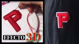 Â¿CÃ“MO BORDAR LETRAS A MANO Bordado 3D IDEAS PARA BORDAR a mano  Erick Polux [upl. by Nanah327]