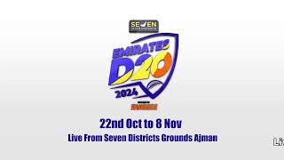 Sharjah vs Abu Dhabi Match 08  Seven Districts Present Emirates D20 Powered by Fancode [upl. by Berke]