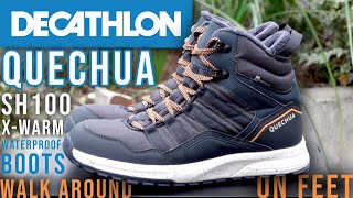 DECATHLON QUECHUA SH100 XWarm Waterproof Boots Walk around amp On Feet [upl. by Eerrehc]