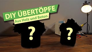 Übertöpfe aus Holz und Beton selber bauen  DIY [upl. by Anahahs701]