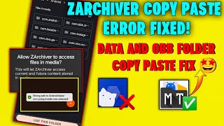 Zarchiver Cant Use This Folder  Zarchiver Copy paste Problem  Zarchiver Android Access is denied [upl. by Ynattirb863]