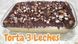 🥣Torta 3 Leches Casera Con Nutella  Trozos de Almendras [upl. by Jeana]