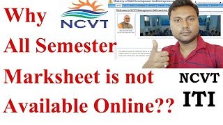 Why NCVT ITI all semester marksheet not available online Hindi [upl. by Arabele]