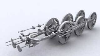 GWR 4 Cylinder Walschaerts Valve Gear Animation [upl. by Aratehs]