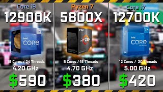 Core i9 12900K vs i9 12700K vs Ryzen 7 5800X  Test in 10 Games and Rendering RX 6900XT [upl. by Balbinder]