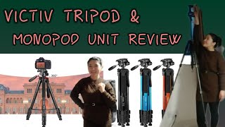 VICTIV 72INCH CAMERA TRIPOD ALUMINUM MONOPOD REVIEW [upl. by Metah]