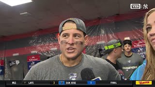 Anthony Rizzo speaks on his solid hitting in the ALCS despite broken fingers [upl. by Vesta614]