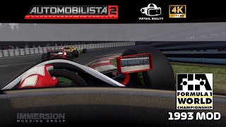 AUTOMOBILISTA 2 F1 1993 MOD VR 4K MAX SETTINGS HELMET CAM SPA 4 LAPS FIGHT ALESISENNASCHUMACHER [upl. by Anahsit142]