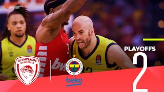 Fenerbahce stuns Olympiacos late  Playoffs Game 2 Highlights  Turkish Airlines EuroLeague [upl. by Kendra755]