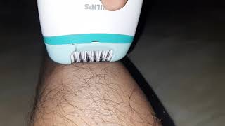 Actual Hair removal by epilator view from front side in slow motion [upl. by Rennane]