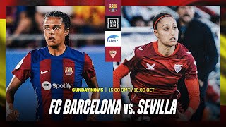 Barcelona vs Sevilla  Liga F 202324 Matchday 7 Full Match [upl. by Hatokad]