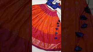 Ikkat pattu lehenga 🧡❤️  perfect diwali outfit 🪔  trending lehenga viralvideo shorts [upl. by Ehcram381]