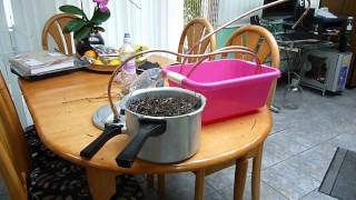 How to make a still  distiller to extract any essential oils from plants Lavender oil shown [upl. by Aissatan154]