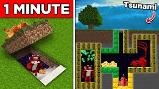 BUNKER SÉCURISÉ vs 982 CATASTROPHES NUCLÉAIRES sur Minecraft 🧨 [upl. by Eimar506]