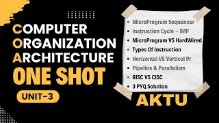 COA aktu  COA unit3 One Shot  COA One Shot Video  Aktu Exam  2nd Year  COA PYQ Solution [upl. by Sharline]