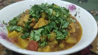 Chicken Matar Recipe  Aloo Matar recipe  Dhaba Sytle recipe [upl. by Abie]