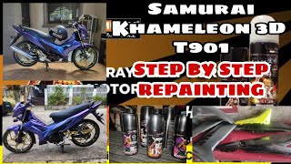 REPAINTING FAIRINGS USING SAMURAI PAINT KHAMELEON K6T901 [upl. by Eigroeg516]