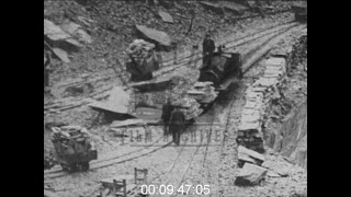 Slate Railway and Mining in North Wales 1930s  Film 1008537 [upl. by Dinnage571]