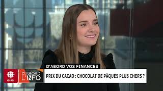 Prix du cacao  chocolats de Pâques plus chers   Dabord linfo [upl. by Mathilde]