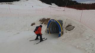 WHAT HAPPENS NEXT Fun LOurs Des Pres slope  MEGEVE ski resort  Feb 2024 [upl. by Gladdy325]