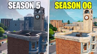 Evolution of OG Fortnite Tilted Towers Season 5 vs OG [upl. by Doro]