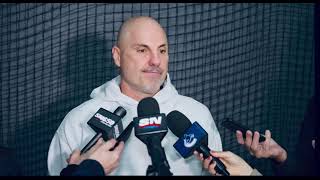 Head Coach Rick Tocchet speaks on finalizing the roster pushing the pace in practice and more [upl. by Ahsinrac409]