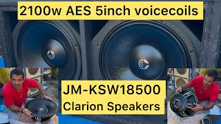 Clarion JMKSW18500 4200 Speakers 2100w AES Unboxing and Sound Check [upl. by Delainey]