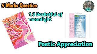 13 Basketful of Moonlight Poetic Appreciation 10th board important question [upl. by Barayon]