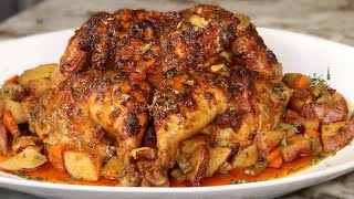 Roasted Garlic Butter Baked Chicken  How To Baked a Whole chicken in oven For Thanksgiving [upl. by Lancelle198]