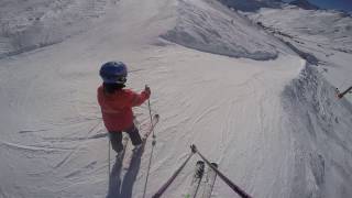 Tignes  Skiing  Combe Folle red Trolles black and Digues green  Februar 2017  Piste View [upl. by Ruamaj]