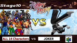 Fighters Destiny Nintendo 64  ALL 14 Characters VS JOKER🃏 [upl. by Hannover687]