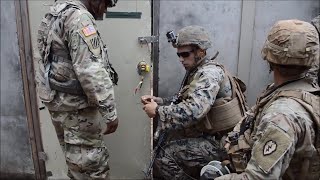 Marines and Army Combat Engineers Conduct Explosive Door Breaching [upl. by Leasia806]