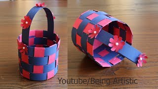 How To Make A Paper Basket  DIY Basket Paper Craft [upl. by Amalberga]