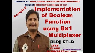 Implementation of Boolean Function using Multiplexers8x1  Boolean function using MUX  STLD [upl. by Kipp]