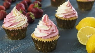 Strawberry Lemon Cupcakes Recipe [upl. by Noicnecsa]