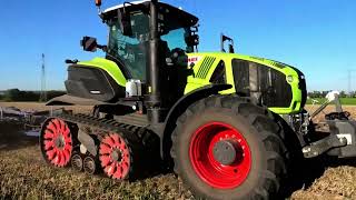 Stoppelbearbeitung 2023 mit Claas Axion 960 TT u Köckerling Vario 570 Mulchgrubber [upl. by Darraj]