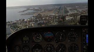 Pilot View Into San Diego w Live ATC aviation flightsimulator xplane12 flying [upl. by Einahpats]