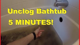 How To Easily Unclog Bathtub Shower Drain in 5 minutes Jonny DIY [upl. by Eenattirb]