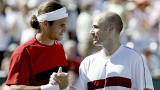 Roger Federer vs Andre Agassi 2004 Indian Wells SF Highlights [upl. by Sewell984]