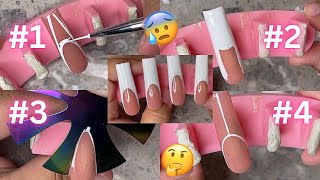 How to do French Tip Nails with gel polish 4 EASY WAYS beginner friendly in depth tutorial [upl. by Marj]