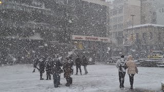 Monastiraki Covered in Snow  Athens Greece 🇬🇷 2022 [upl. by Naujik761]