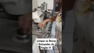 Desentupindo as bocas do fogão Limpar as bocas entupidas Manutenção fogão limpeza manutenção [upl. by Anaer]